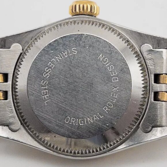 MINT ROLEX OYSTER PERPETUAL Ladies 18k Yellow Gold SS Watch SERVICED - Picture 7 of 7